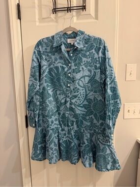 Livro Teal Floral Mini Dress